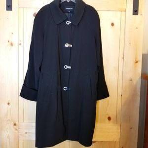 London Fog Black Rain Coat Mid Length